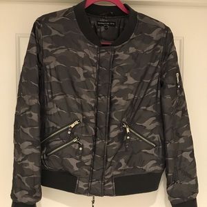 Grey Camo Bomber Jacket (detachable hood)